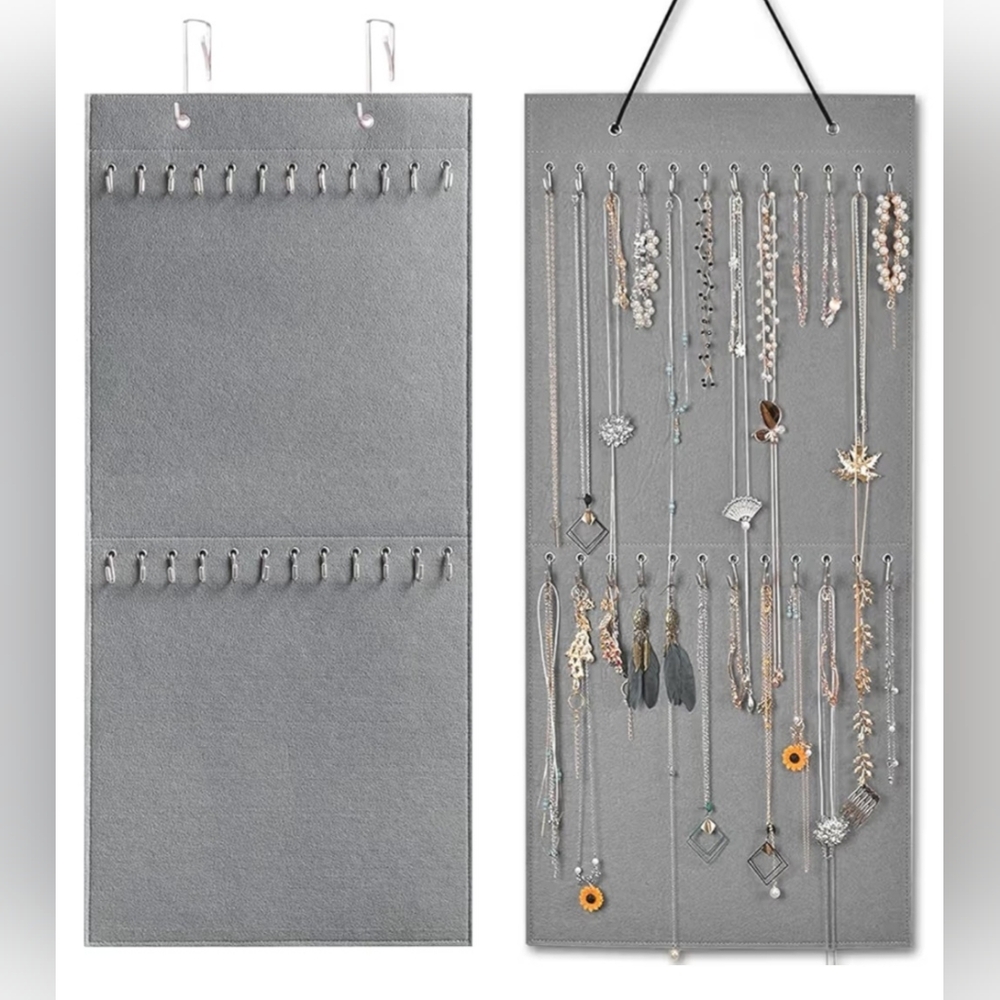 Gray Hanging Jewelry Organizer